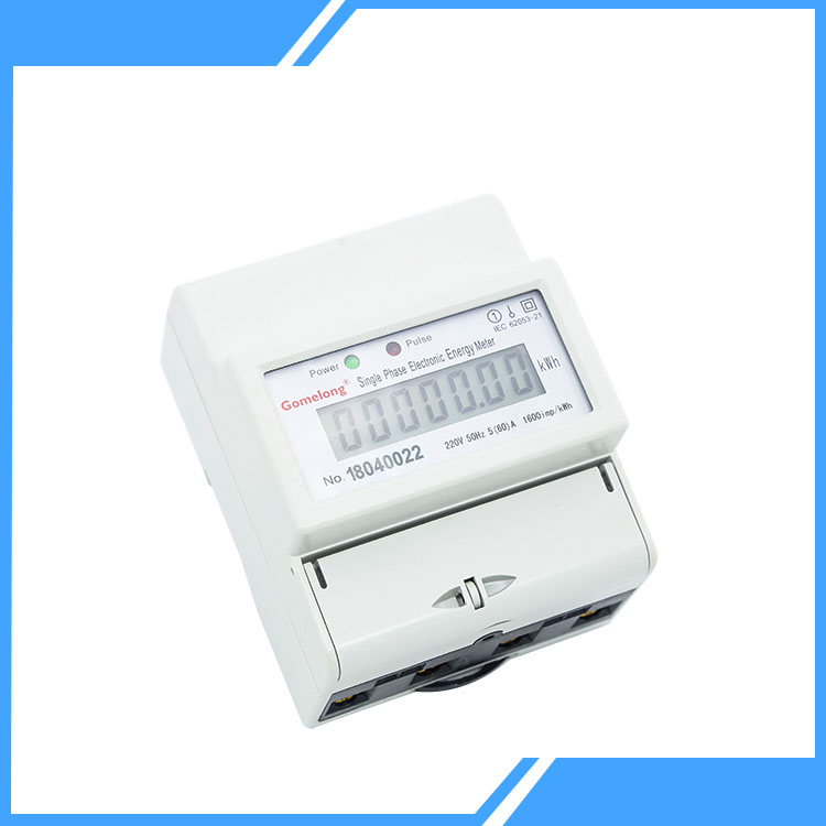 4P Din Rail Melampirkan Kwh Energy Meter 380v