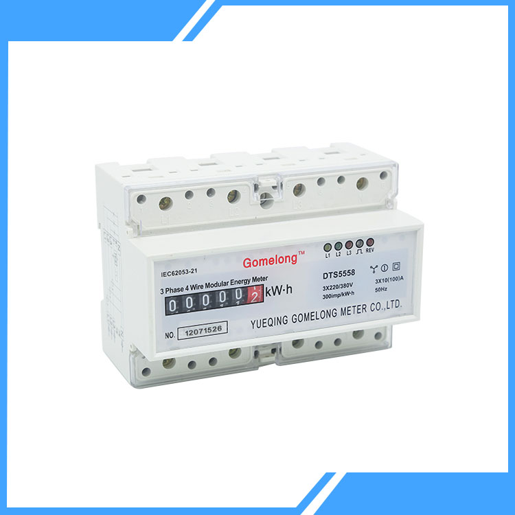 Tiga Fase Empat Kawat Din Rail Pluse Power Meter